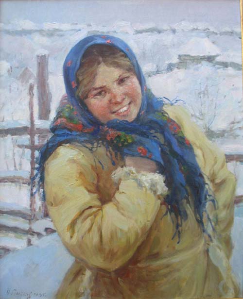 Девушка в синем платке. 60х50см. 2010г.(Нет в наличии)Копия работы Ф.В.Сычкова. Девушка в синем платке. 60х50см. 2010г.(Нет в наличии)Копия работы Ф.В.Сычкова.