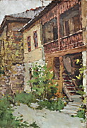 Старый двор.35х24см, 2008г..х.м.