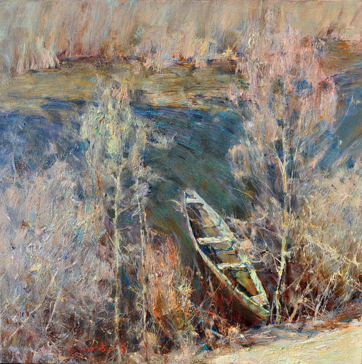 Лодка. 40х40см. х.м. 2015г. Лодка. 40х40см. х.м. 2015г.